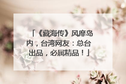 《藏海传》风靡岛内，台湾网友：总台出品，必属精品！