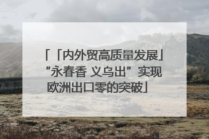 「内外贸高质量发展」“永春香 义乌出”实现欧洲出口零的突破