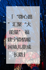 “微心愿”汇聚“大能量” 福建宁德情暖困境儿童成长路