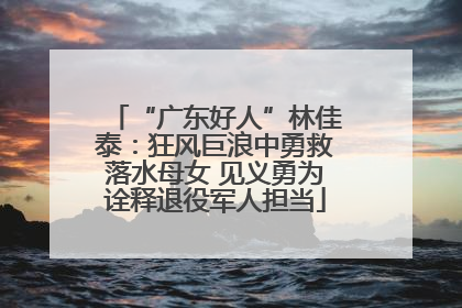 “广东好人”林佳泰：狂风巨浪中勇救落水母女 见义勇为诠释退役军人担当