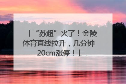 “苏超”火了！金陵体育直线拉升，几分钟20cm涨停！
