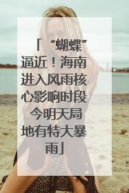 “蝴蝶”逼近！海南进入风雨核心影响时段 今明天局地有特大暴雨