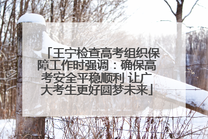 王宁检查高考组织保障工作时强调：确保高考安全平稳顺利 让广大考生更好圆梦未来