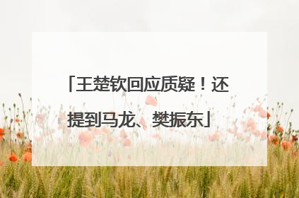 王楚钦回应质疑！还提到马龙、樊振东