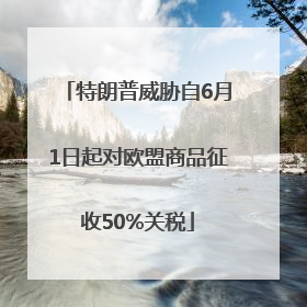 特朗普威胁自6月1日起对欧盟商品征收50%关税