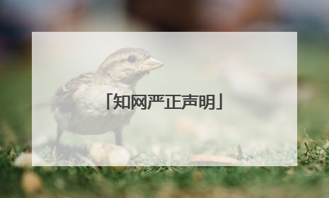 知网严正声明