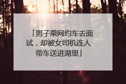 男子乘网约车去面试，却被女司机连人带车送进湖里