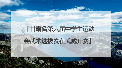 甘肃省第六届中学生运动会武术选拔赛在武威开赛