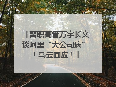 离职高管万字长文谈阿里“大公司病”！马云回应！