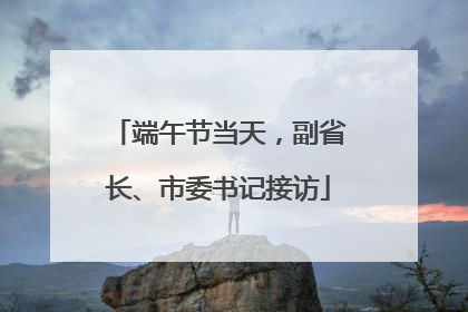 端午节当天，副省长、市委书记接访