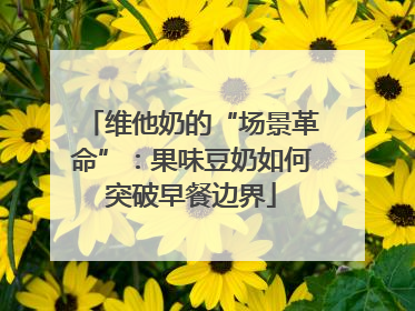 维他奶的“场景革命”：果味豆奶如何突破早餐边界