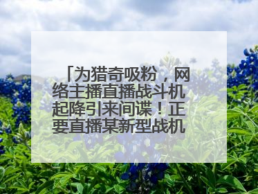 为猎奇吸粉，网络主播直播战斗机起降引来间谍！正要直播某新型战机试飞时……