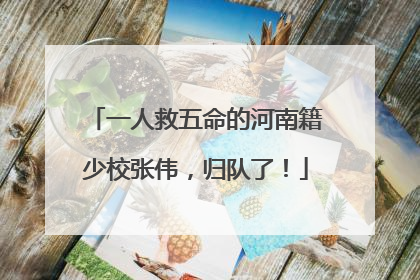 一人救五命的河南籍少校张伟，归队了！