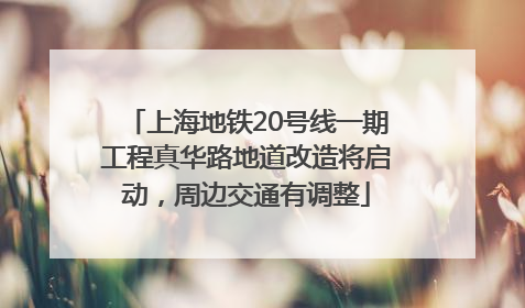上海地铁20号线一期工程真华路地道改造将启动，周边交通有调整