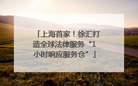 上海首家！徐汇打造全球法律服务“1小时响应服务仓”