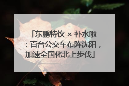 东鹏特饮 × 补水啦：百台公交车布阵沈阳，加速全国化北上步伐