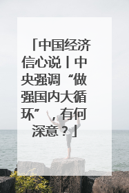 中国经济信心说丨中央强调“做强国内大循环”，有何深意？