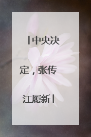 中央决定，张传江履新