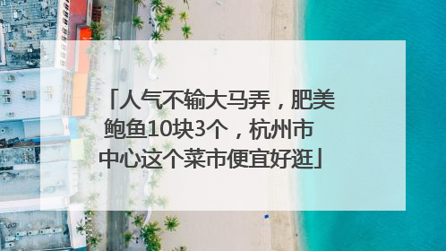 人气不输大马弄，肥美鲍鱼10块3个，杭州市中心这个菜市便宜好逛