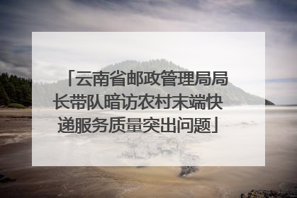 云南省邮政管理局局长带队暗访农村末端快递服务质量突出问题