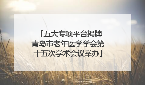 五大专项平台揭牌 青岛市老年医学学会第十五次学术会议举办
