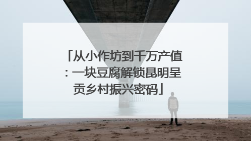 从小作坊到千万产值：一块豆腐解锁昆明呈贡乡村振兴密码