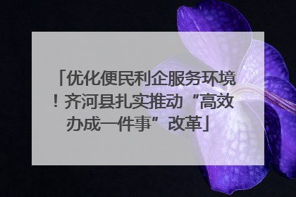 优化便民利企服务环境！齐河县扎实推动“高效办成一件事”改革