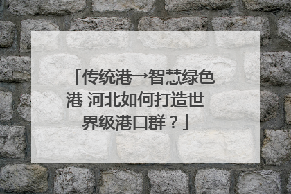 传统港→智慧绿色港 河北如何打造世界级港口群？