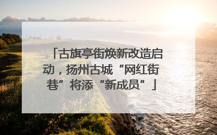 古旗亭街焕新改造启动，扬州古城“网红街巷”将添“新成员”