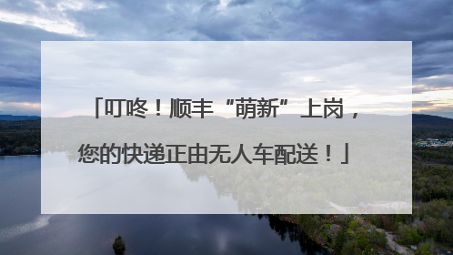 叮咚！顺丰“萌新”上岗，您的快递正由无人车配送！