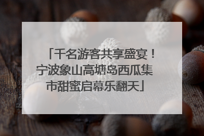 千名游客共享盛宴！宁波象山高塘岛西瓜集市甜蜜启幕乐翻天