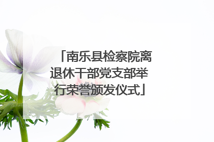 南乐县检察院离退休干部党支部举行荣誉颁发仪式