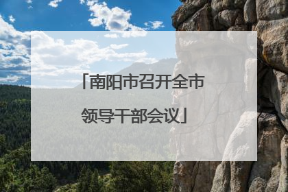 南阳市召开全市领导干部会议