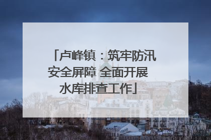 卢峰镇：筑牢防汛安全屏障 全面开展水库排查工作