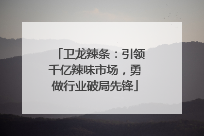 卫龙辣条：引领千亿辣味市场，勇做行业破局先锋
