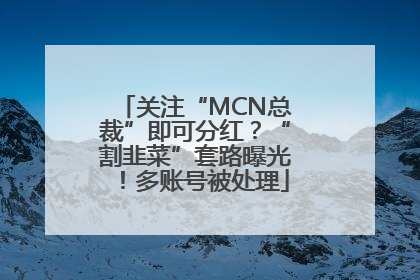 关注“MCN总裁”即可分红？“割韭菜”套路曝光！多账号被处理