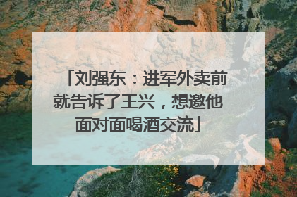 刘强东：进军外卖前就告诉了王兴，想邀他面对面喝酒交流
