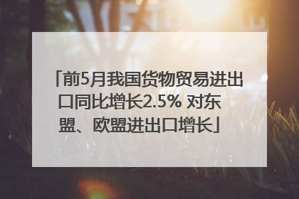 前5月我国货物贸易进出口同比增长2.5% 对东盟、欧盟进出口增长
