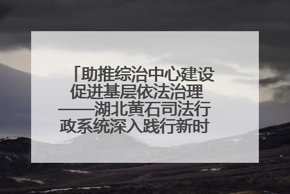 助推综治中心建设 促进基层依法治理——湖北黄石司法行政系统深入践行新时代枫桥经验