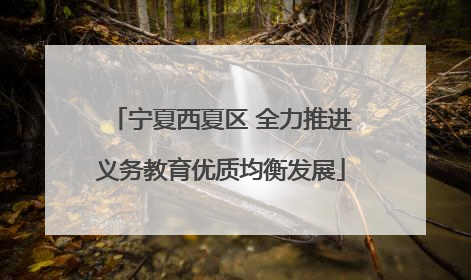 宁夏西夏区 全力推进义务教育优质均衡发展