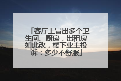 客厅上冒出多个卫生间、厨房，出租房如此改，楼下业主投诉：多少不舒服