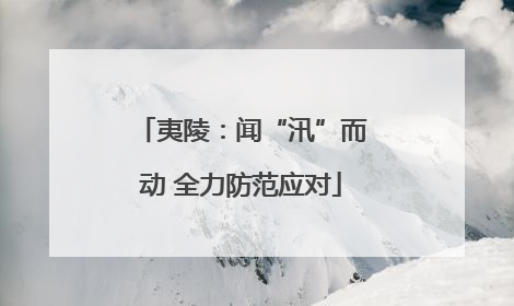 夷陵：闻“汛”而动 全力防范应对