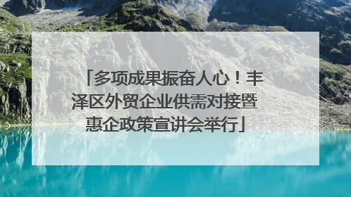 多项成果振奋人心！丰泽区外贸企业供需对接暨惠企政策宣讲会举行