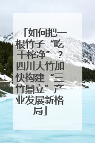 如何把一根竹子“吃干榨净”？四川大竹加快构建“三竹鼎立”产业发展新格局