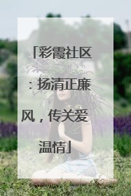 彩霞社区：扬清正廉风，传关爱温情