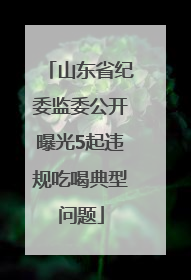 山东省纪委监委公开曝光5起违规吃喝典型问题