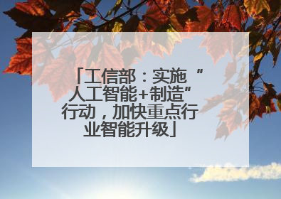 工信部：实施“人工智能+制造”行动，加快重点行业智能升级