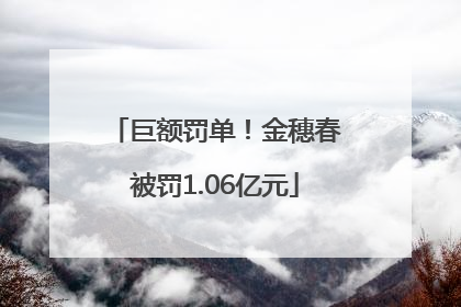 巨额罚单！金穗春被罚1.06亿元