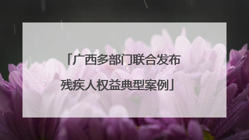 广西多部门联合发布残疾人权益典型案例
