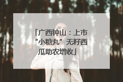 广西钟山：上市“小糖丸”无籽西瓜助农增收
